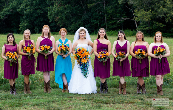 Bridesmaids photo in Monroe, NC field