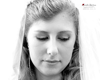 Bridal headshot with her veil
