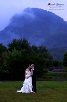Bride and groom nc mountain portrait