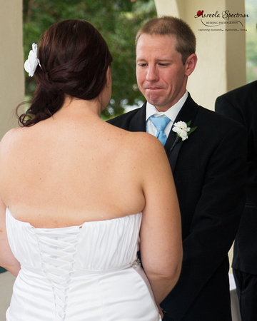 Groom cries during Lake Lure, NC wedding