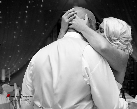 Intimate moment between the bride and groom