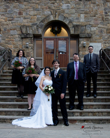 Traditional wedding party image in Montreat, NC
