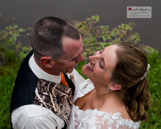 bride and groom portrait country themed wedding