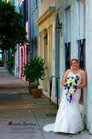 Bridal portrait at Charleston's Rainbow Row.