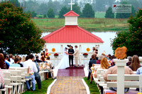 Wide angle view of outdoor wedding ceremony in SC.
