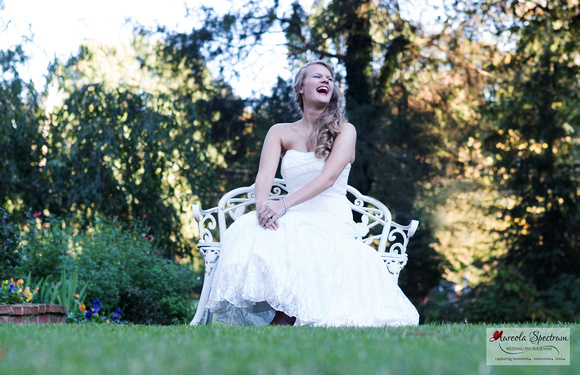 Happy Bride laughs in Monroe, NC