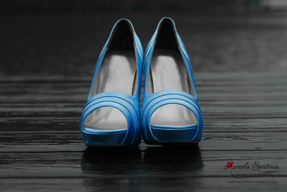 Bride's blue wedding heels