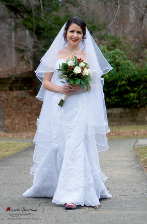 Bride walks toward the camera at Montreat College