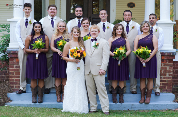 Traditional wedding party photo in Monroe, NC