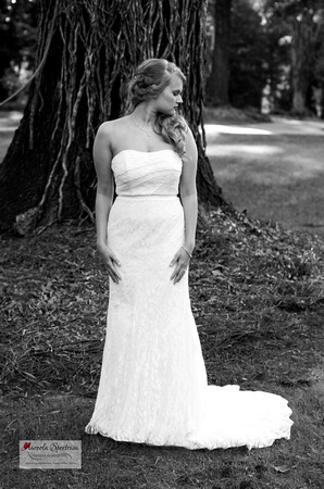 High fashion bridal portrait in black and white