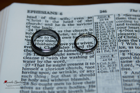 Wedding rings on bible verse