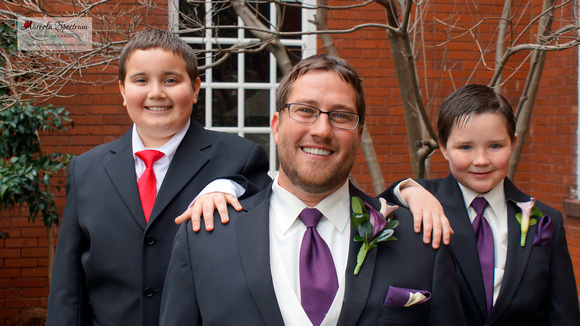 Ring bearers with Groom Rock Hill, SC portrait