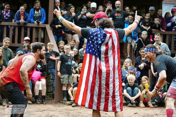 Camp director counts down mud wrestling camp luck 2016.