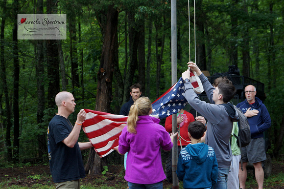 Flagpole at camp luck family camp 2016.