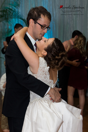 Bride and groom share an intimate moment during the last dance of the wedding in Greensboro, NC.