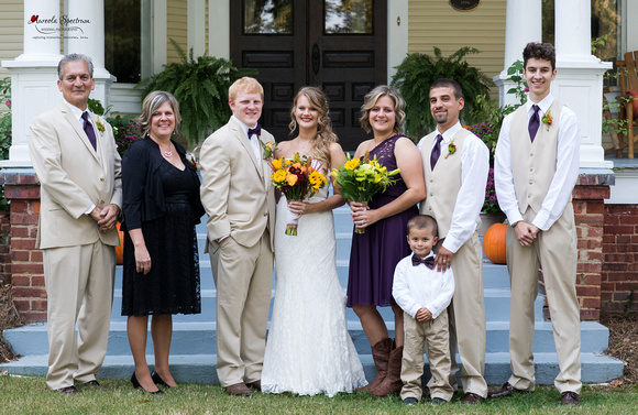 Traditional family portrait at Monroe, NC wedding.